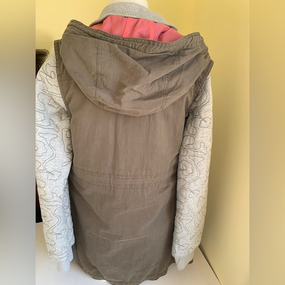 Diesel long khaki cotton cargo hooded winter vest windbreaker jacket hoodie coat - Picture 8 of 16